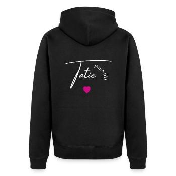 Bientôt tatie - Veste à capuche bio Premium Unisexe - noir - Dos - Nico (187cm)