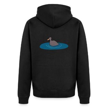 Oiseau canard 2 - Veste à capuche bio Premium Unisexe - noir - Dos - Nico (187cm)