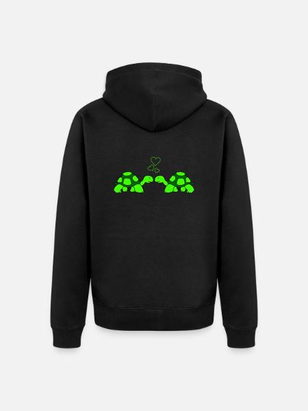 Turtle Love - Unisex Premium Organic Zip Hoodie - black
