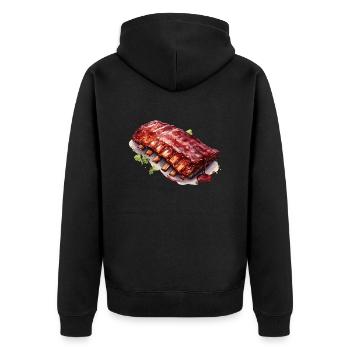 Côtes levées - Veste à capuche bio Premium Unisexe - noir - Dos - Nico (187cm)