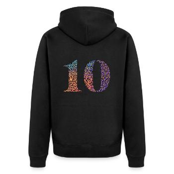 10e anniversaire léopard - Veste à capuche bio Premium Unisexe - noir - Dos - Nico (187cm)