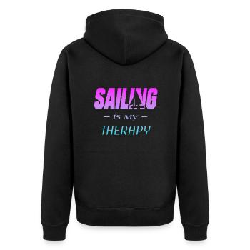 sailing segeln segler - Unisex Premium Bio Zip Hoodie - Schwarz - Hinten - Nico (187cm)