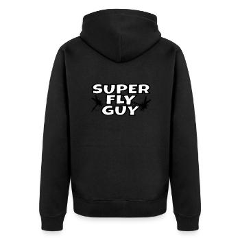 Cool Fly Fishing - Unisex Premium Organic Zip Hoodie - black - Back - Nico (187cm)