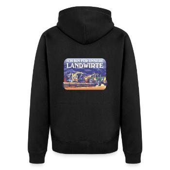 I AM FOR OUR FARMERS FARMERS' PROTEST FARMERS - Unisex Premium Organic Zip Hoodie - black - Back - Nico (187cm)