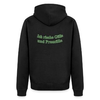 Gülle und Promülle - Unisex Premium Bio Zip Hoodie - Schwarz - Hinten - Nico (187cm)