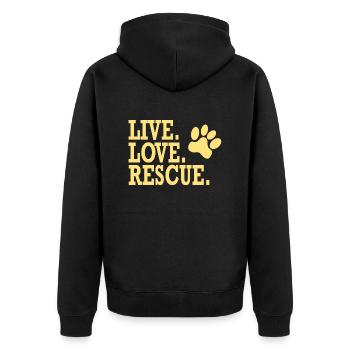 Animal Activist Saying Humor Animal Love - Unisex Premium Organic Zip Hoodie - black - Back - Nico (187cm)