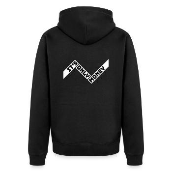 It's Only Money Rich Funny Buy Happiness Saying - Unisex Premium Organic Zip Hoodie - black - Back - Nico (187cm)