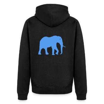 elephant - Unisex Premium Bio Zip Hoodie - Schwarz - Hinten - Nico (187cm)