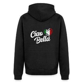 Femmes Ciao Bella Italien Bonjour Beau Cadeau - Veste à capuche bio Premium Unisexe - noir - Dos - Nico (187cm)