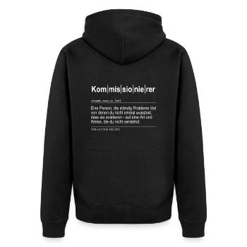 Kommissionierer Lagerlogistik Spruch - Geschenk - Unisex Premium Bio Zip Hoodie - Schwarz - Hinten - Nico (187cm)