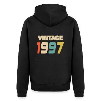 1997 Vintage Retro Classic 1997 - Unisex Premium Bio Zip Hoodie - Schwarz - Hinten - Nico (187cm)