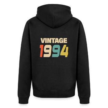 1994 Vintage Retro Classic 1994 - Unisex Premium Bio Zip Hoodie - Schwarz - Hinten - Nico (187cm)