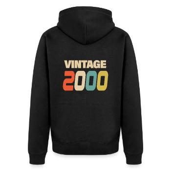 2000 Vintage Retro Classique 2000 - Veste à capuche bio Premium Unisexe - noir - Dos - Nico (187cm)
