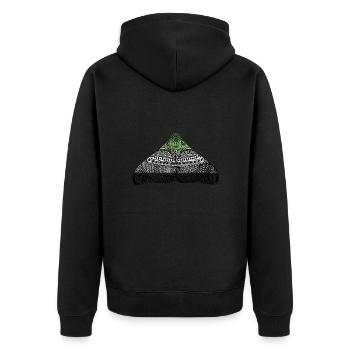 Aromantisch pride Motte Motiv A - Unisex Premium Bio Zip Hoodie - Schwarz - Hinten - Nico (187cm)