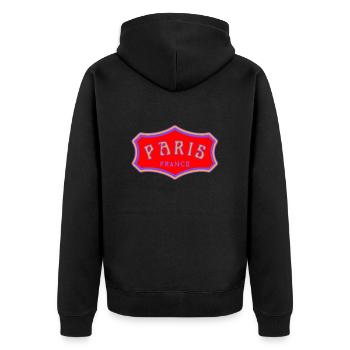 Paris - Veste à capuche bio Premium Unisexe - noir - Dos - Nico (187cm)