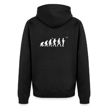 Evolution - Drohne - Drohnenpilot - Unisex Premium Bio Zip Hoodie - Schwarz - Hinten - Nico (187cm)