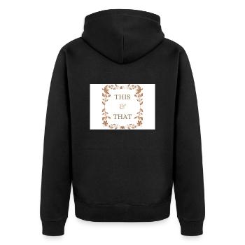 This & That Text in Nature Decorative Border - Unisex Premium Organic Zip Hoodie - black - Back - Nico (187cm)