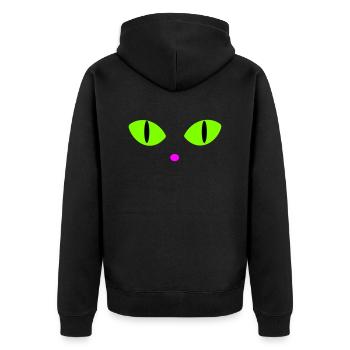 Green Cat's Eyes - Unisex Premium Organic Zip Hoodie - black - Back - Nico (187cm)