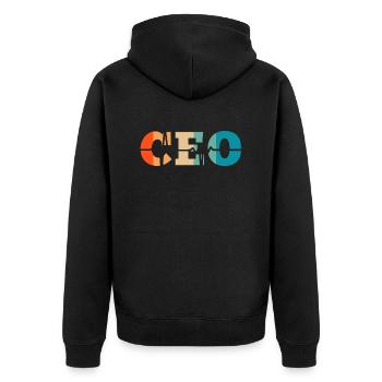 Battement de cœur rétro Chief Executive Officer - Veste à capuche bio Premium Unisexe - noir - Dos - Nico (187cm)