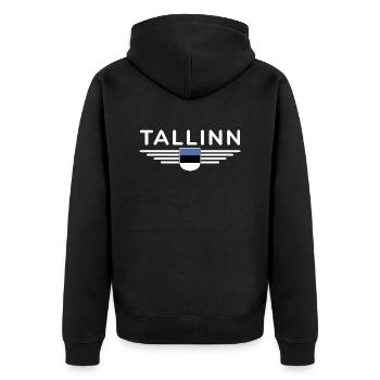 Tallinn T-Shirt – Pour les fans de la capitale - Veste à capuche bio Premium Unisexe - noir - Dos - Nico (187cm)