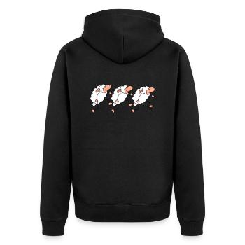 Trois moutons marchant Happy Pride 3 Friends Team - Veste à capuche bio Premium Unisexe - noir - Dos - Nico (187cm)