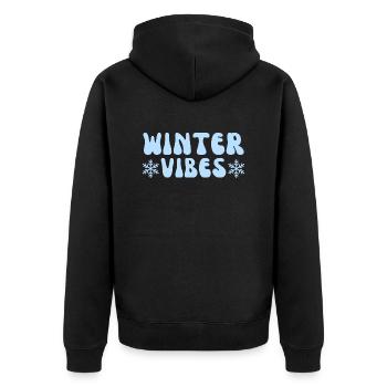 Winter Vibes Snow, Funny Winter Season Lovers - Unisex Premium Organic Zip Hoodie - black - Back - Nico (187cm)