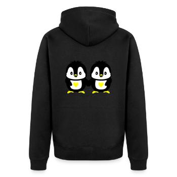 Pingouins Amour mignon - Veste à capuche bio Premium Unisexe - noir - Dos - Nico (187cm)