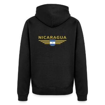 Nicaragua T-Shirt Design - Unisex Premium Bio Zip Hoodie - Schwarz - Hinten - Nico (187cm)