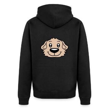 Visage de chien Petit Tête d’animal de compagnie Mignon - Veste à capuche bio Premium Unisexe - noir - Dos - Nico (187cm)