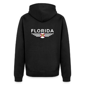 T-shirt Fan Floride – Sun & Beach - Veste à capuche bio Premium Unisexe - noir - Dos - Nico (187cm)