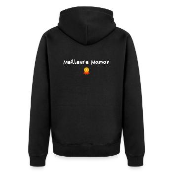 Beste Mama - Mama Geschenkidee - Unisex Premium Bio Zip Hoodie - Schwarz - Hinten - Nico (187cm)