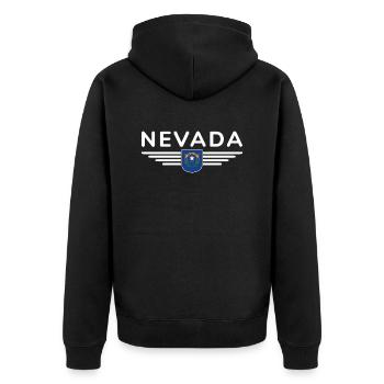 T-shirt Nevada Fan – Parfait pour les fans ! - Veste à capuche bio Premium Unisexe - noir - Dos - Nico (187cm)