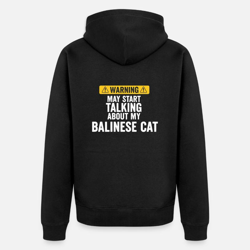 Parlez du chat balinais - Veste à capuche bio Premium Unisexe - noir