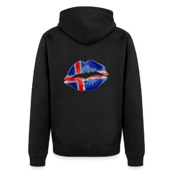 Kiss (Islande / Islande) - Veste à capuche bio Premium Unisexe - noir - Dos - Nico (187cm)