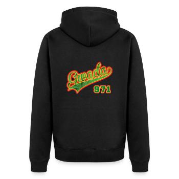 Guadeloupe Gwada 971 Cannabis - Veste à capuche bio Premium Unisexe - noir - Dos - Nico (187cm)