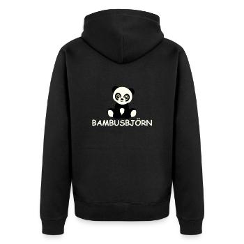 Bambus-Björn - Unisex Premium Bio Zip Hoodie - Schwarz - Hinten - Nico (187cm)