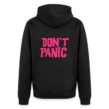 panique Dont ' - Veste à capuche bio Premium Unisexe - noir - Dos - Nico (187cm)