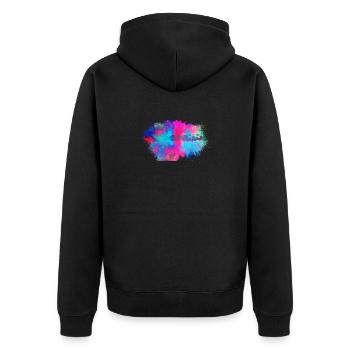 Heart colorful - Unisex Premium Organic Zip Hoodie - black - Back - Nico (187cm)