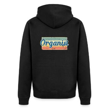 Organist - Unisex Premium Bio Zip Hoodie - Schwarz - Hinten - Nico (187cm)