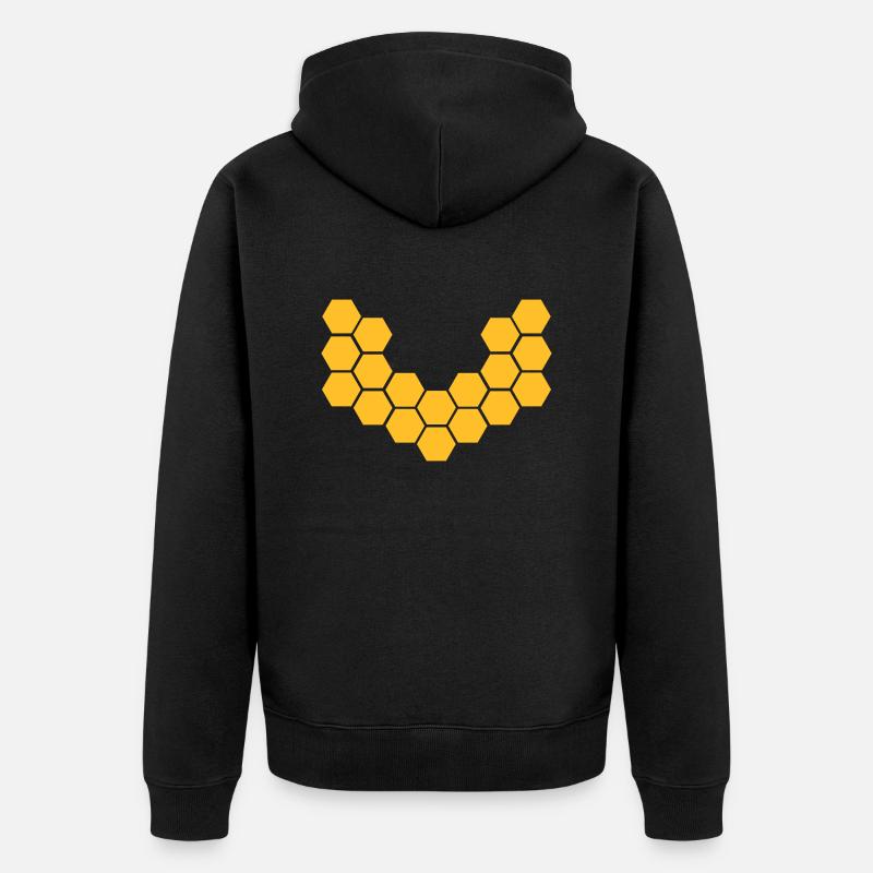 Honeycombs - Unisex Premium Bio Zip Hoodie - Schwarz