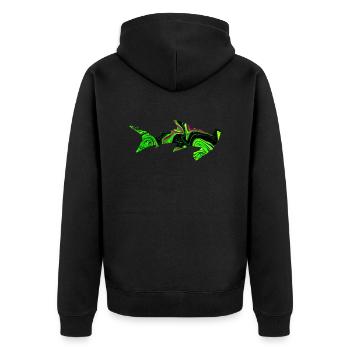 Poisson-marteau aux couleurs vives - Veste à capuche bio Premium Unisexe - noir - Dos - Nico (187cm)
