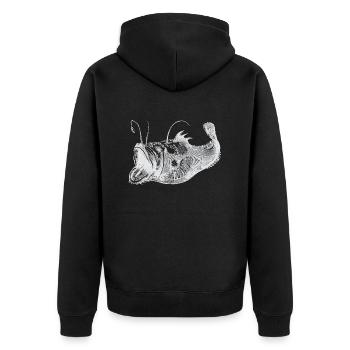 Poisson profond blanc - Veste à capuche bio Premium Unisexe - noir - Dos - Nico (187cm)