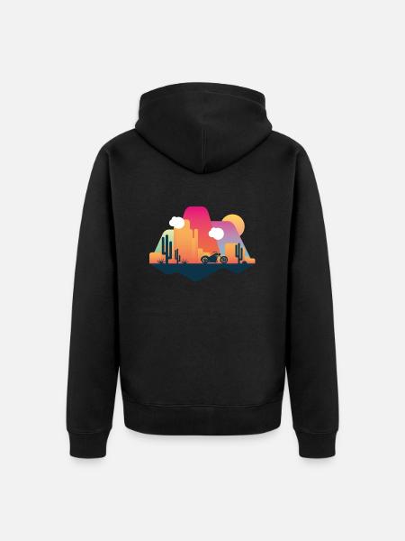 Chopper desert - Unisex Premium Organic Zip Hoodie - black