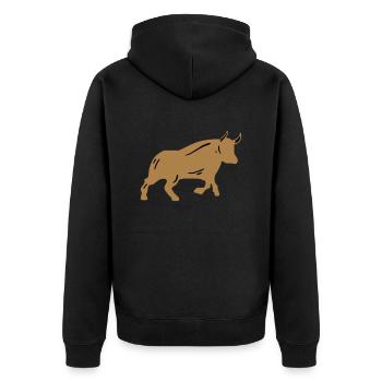 Taureau boursier - Veste à capuche bio Premium Unisexe - noir - Dos - Nico (187cm)