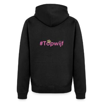 Top woman - Unisex Premium Organic Zip Hoodie - black - Back - Nico (187cm)