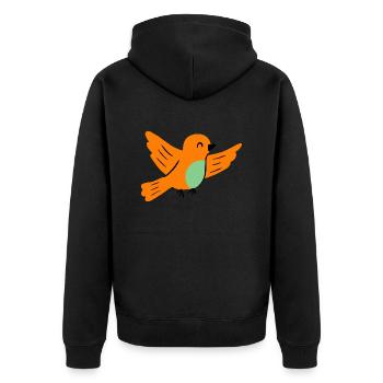 Doux petit oiseau volant - Veste à capuche bio Premium Unisexe - noir - Dos - Nico (187cm)