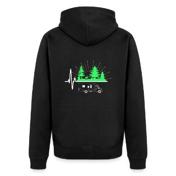 Campeur de battement de coeur EKG Camper Camping Drôle G - Veste à capuche bio Premium Unisexe - noir - Dos - Nico (187cm)