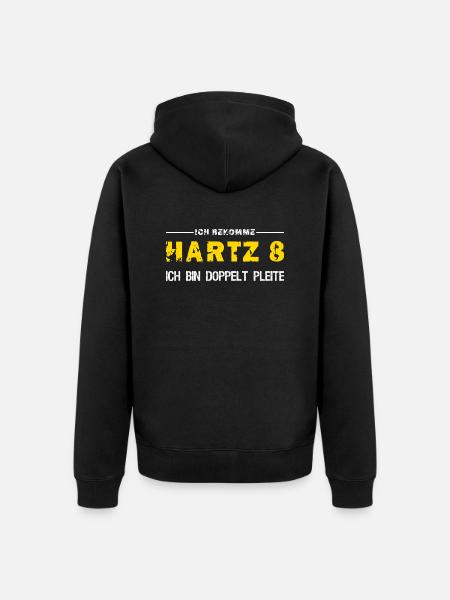 Hartz 8 Doppelt Pleite - Unisex Premium Bio Zip Hoodie - Schwarz