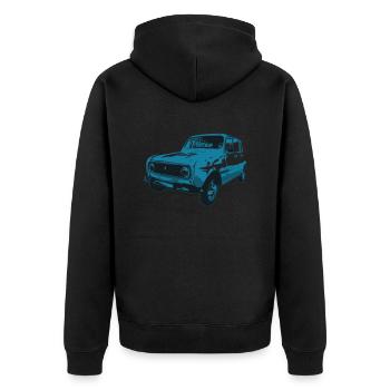 Quatrelle - Unisex Premium Organic Zip Hoodie - black - Back - Nico (187cm)