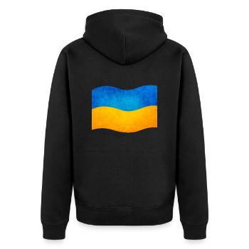 The flag of ukraine, ukrainian flag - Veste à capuche bio Premium Unisexe - noir - Dos - Nico (187cm)